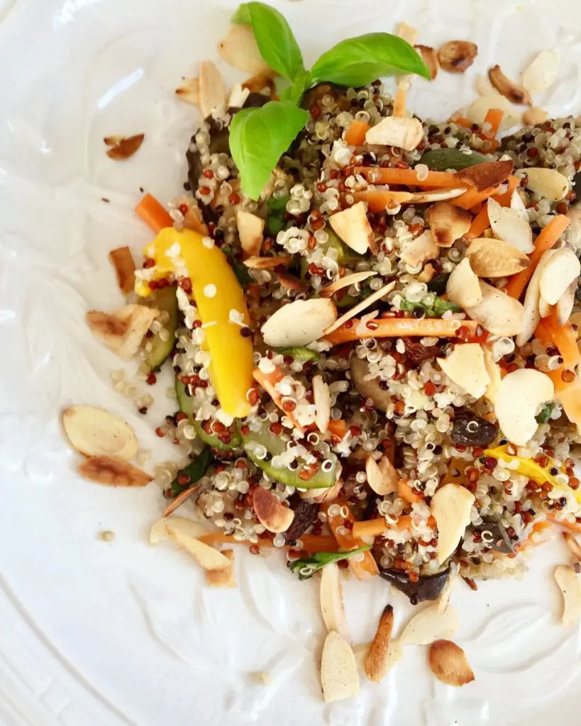 Tricolour quinoa salad
