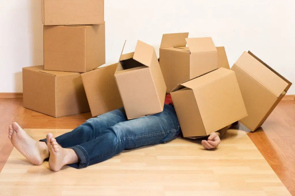 under boxes