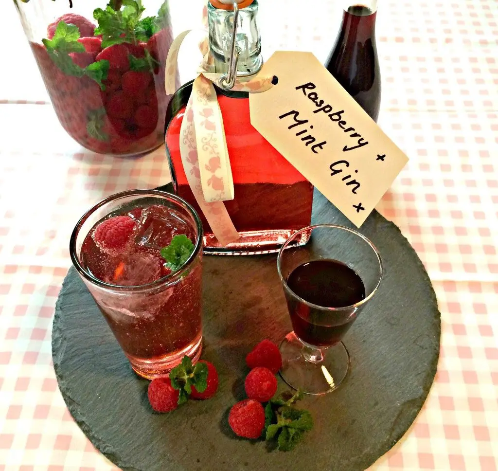 raspberry and mint gin