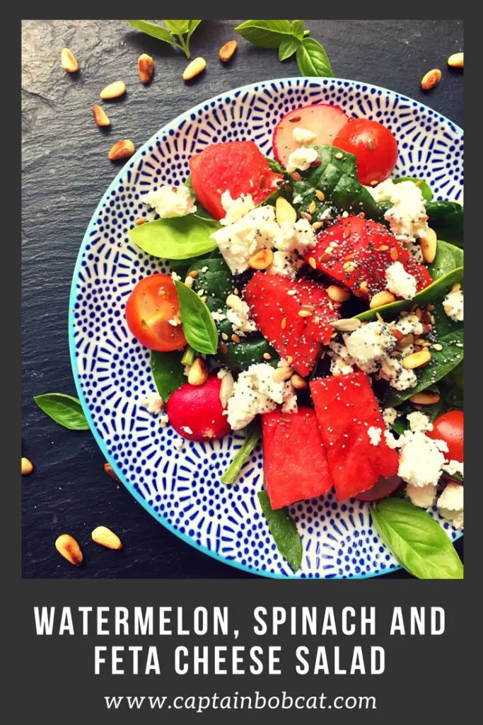 Watermelon, Spinach and Feta Cheese Salad with Basil Recipe- The Flavours of The Summer!