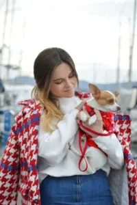 elegant woman with dog elegant woman with dog