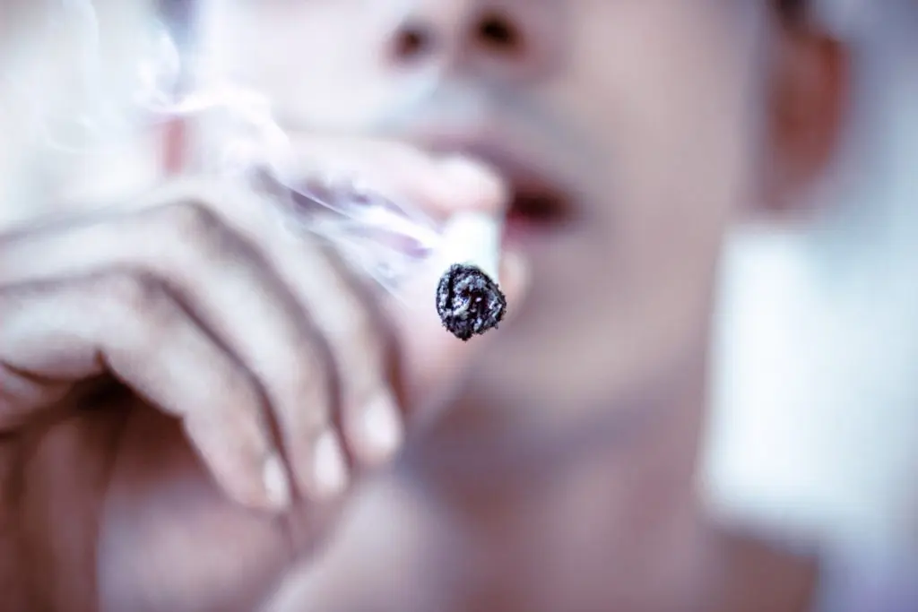 smoking cigarette