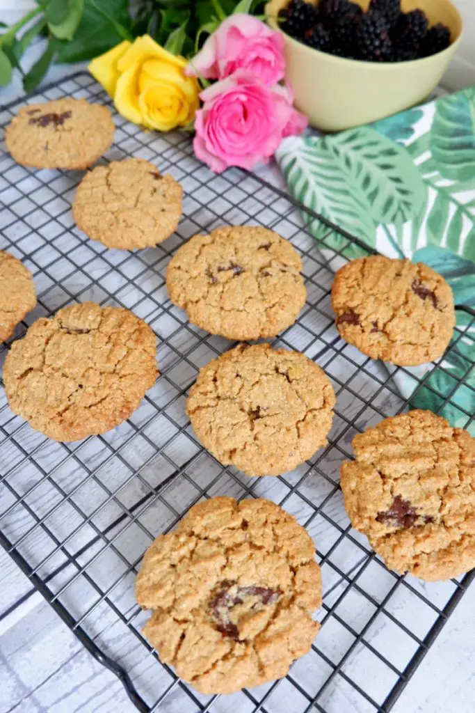 Oat Flour Tahini Choc Chip Cookies (Gluten Free Recipe)