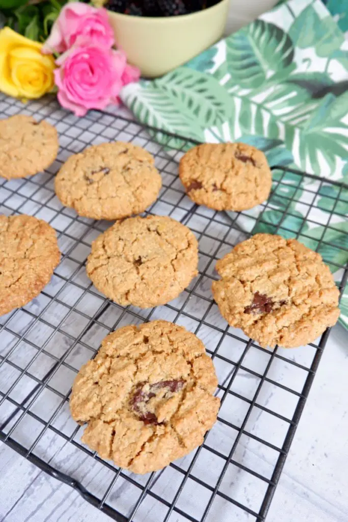 Oat Flour Tahini Choc Chip Cookies (Gluten Free Recipe)