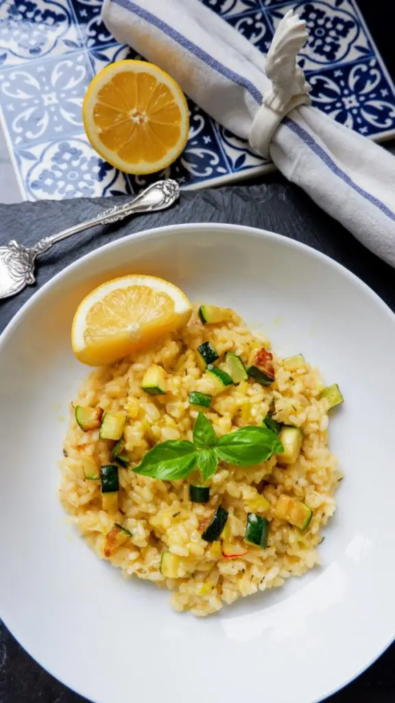 lemon courgette risotto