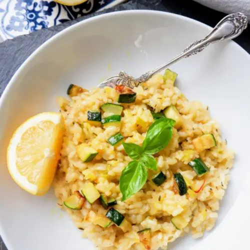 lemon courgette risotto