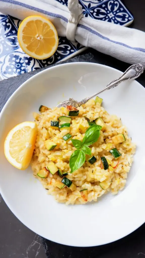 lemon courgette risotto