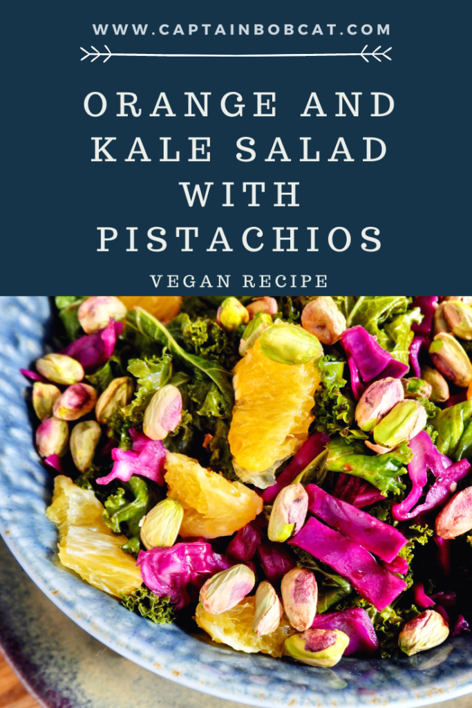 Orange and Kale Salad with Pistachios (Vegan Recipe)