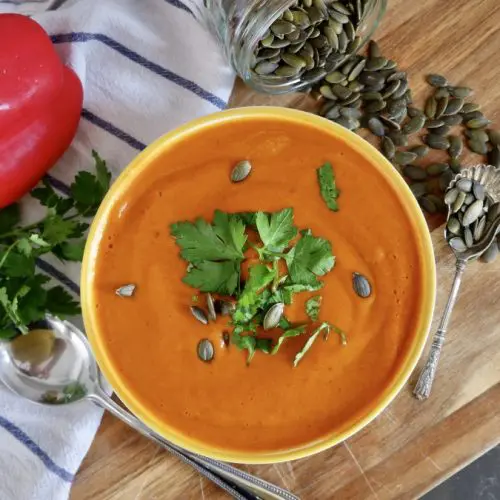 Roasted Red Pepper and Cauliflower Soup