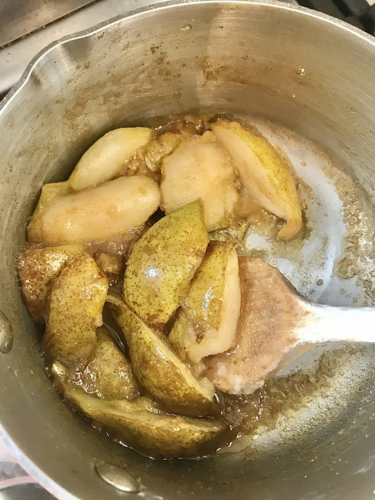 Caramalised pears