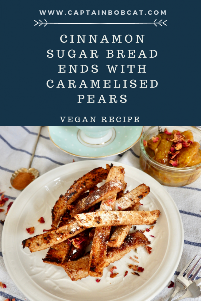 Cinnamon Sugar Bread Ends With Caramelised Pears