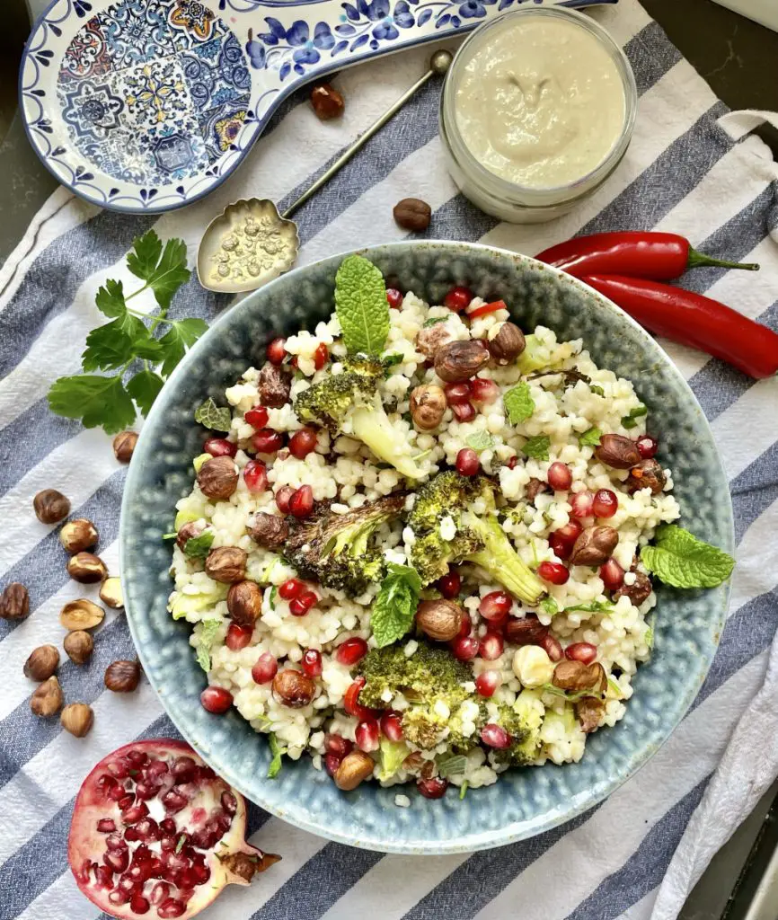 Couscous recipe Couscous with Roasted Broccoli and Lemon Tahini