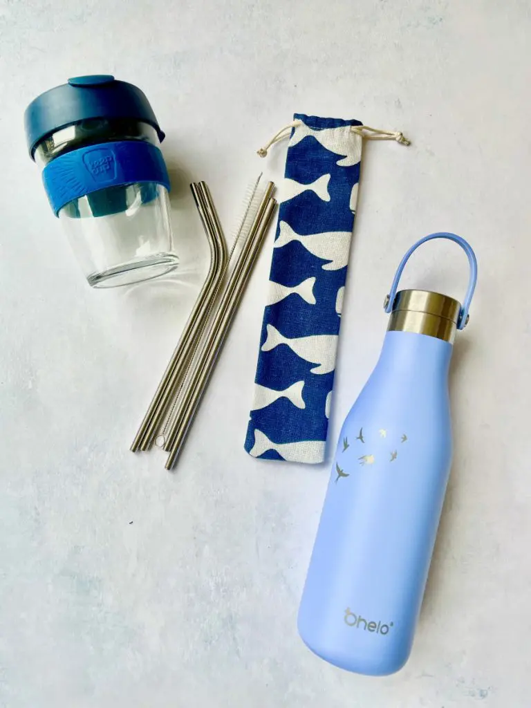 Reusable water bottle straws and coffee cup Reusable water bottle straws and coffee cup