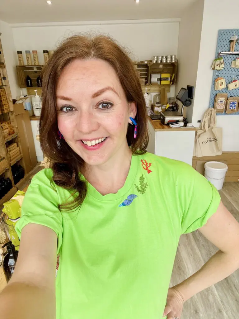 My green t-shirt embroidery