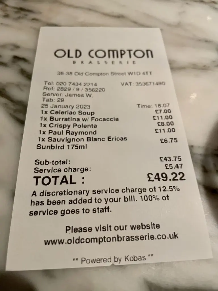 restaurant review bill restaurant review bill