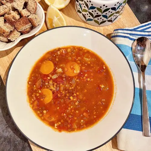 Moroccan style lentil soup (Vegan)