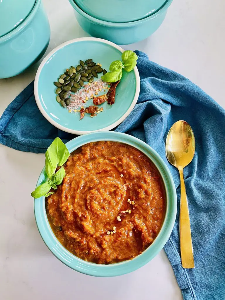 vegan roast carrot and romano pepper soup