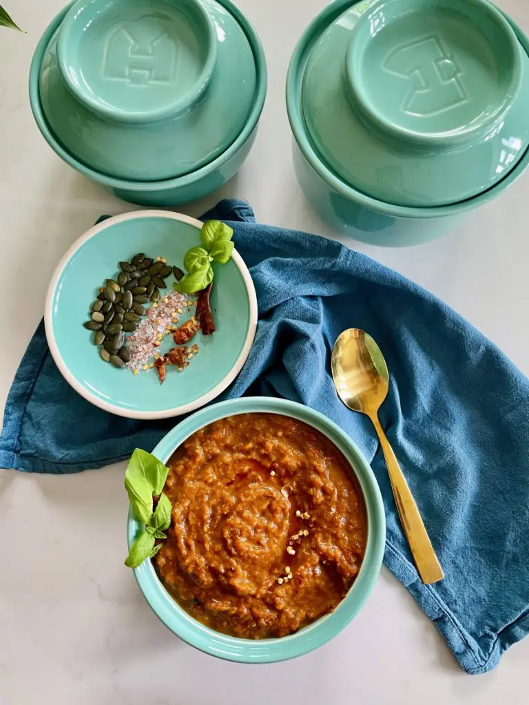 vegan roast carrot and romano pepper soup