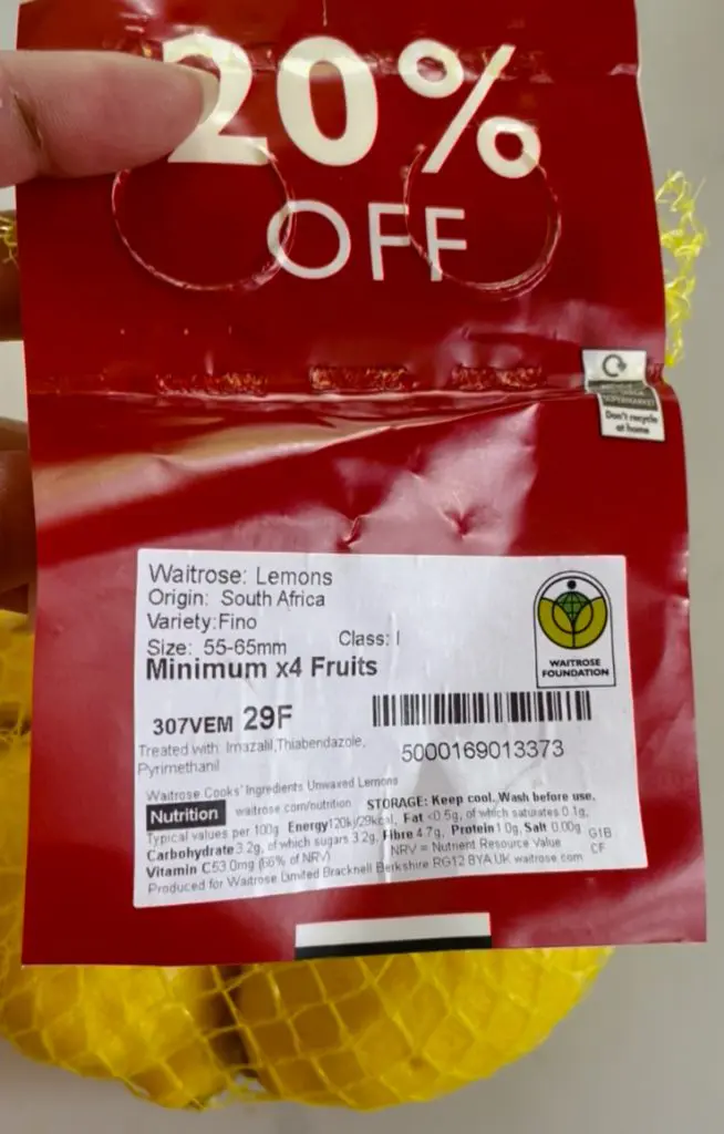 lemons pesticide