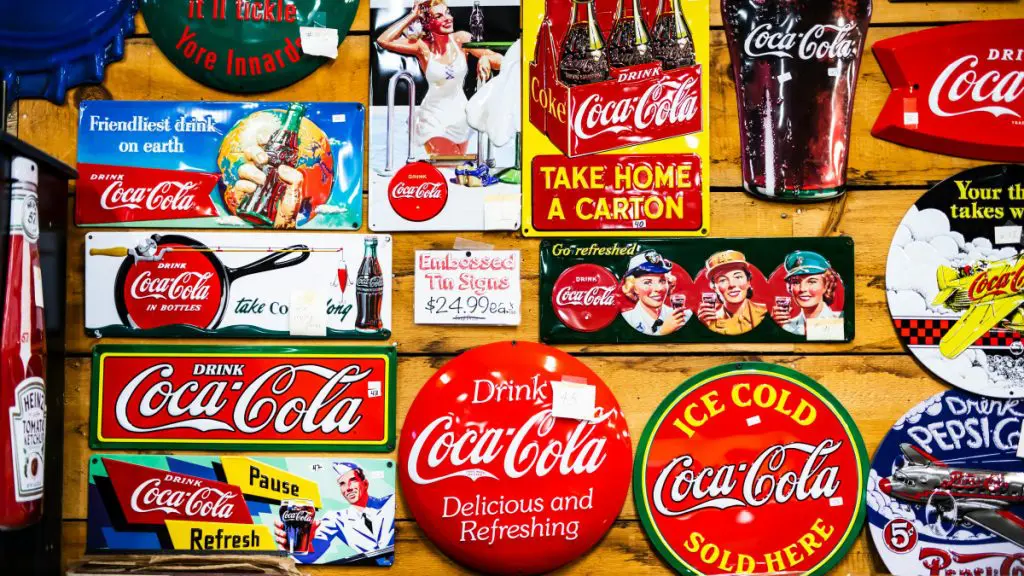 coca cola signs vintage antique