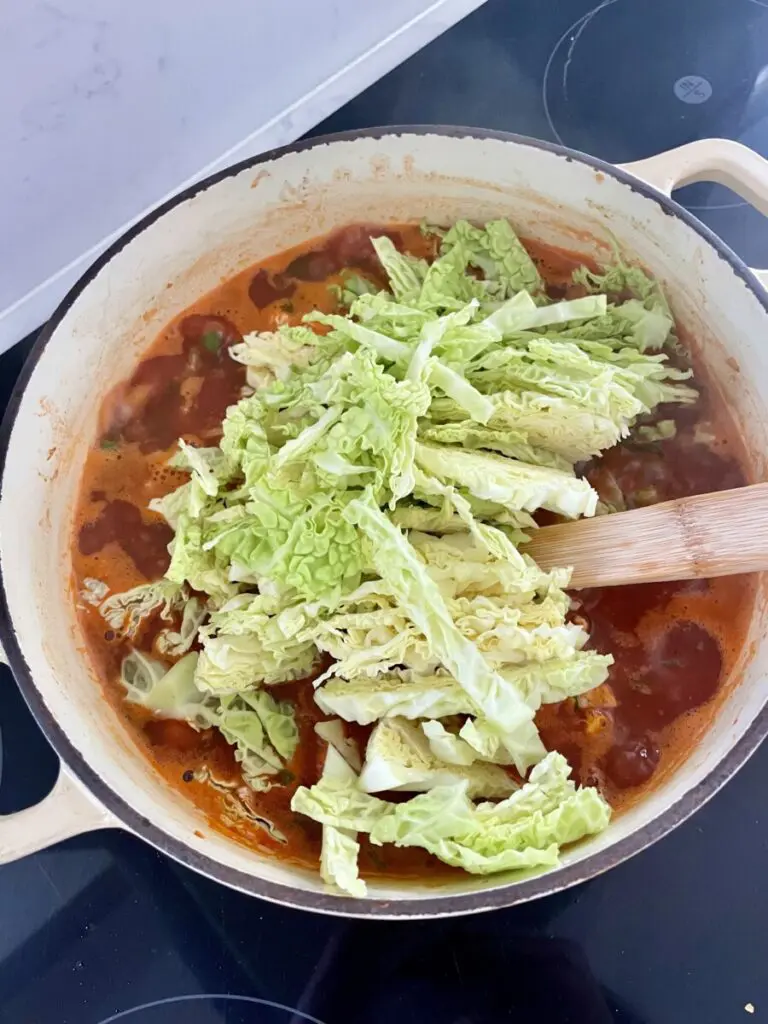vegan spicy cabbage soup