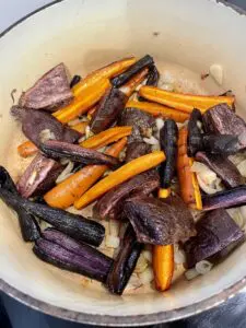 purple carrot and sweet potato soup