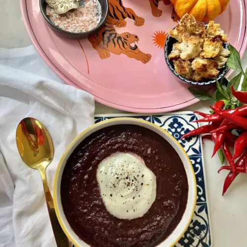 purple carrot and sweet potato soup