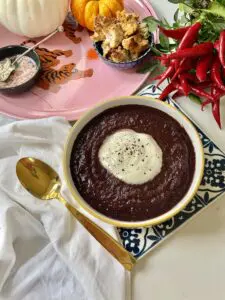 purple carrot and sweet potato soup