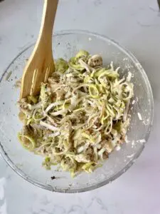 vegan leek and caramelised onion latkes