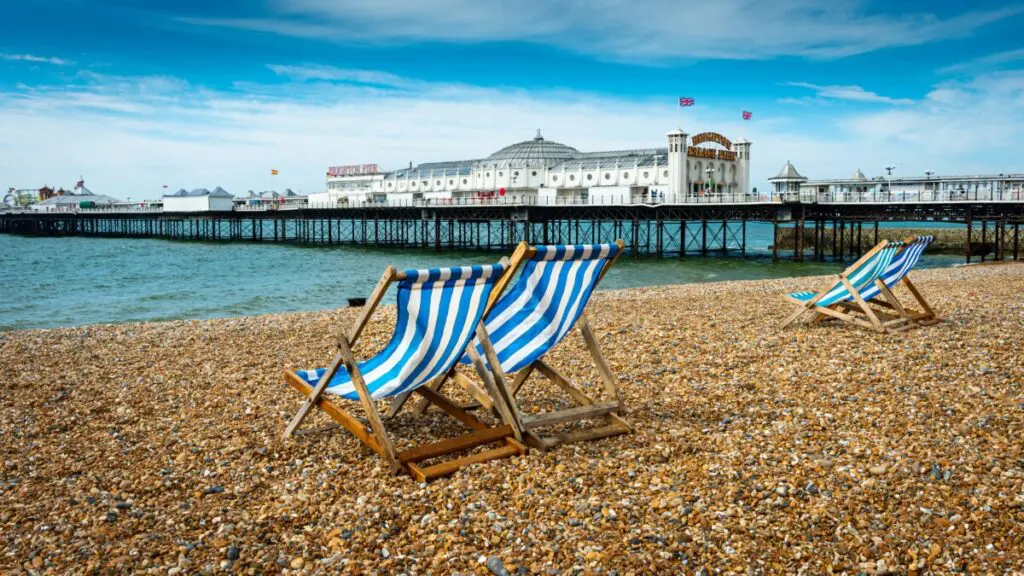 brighton beach seaside sun loungers