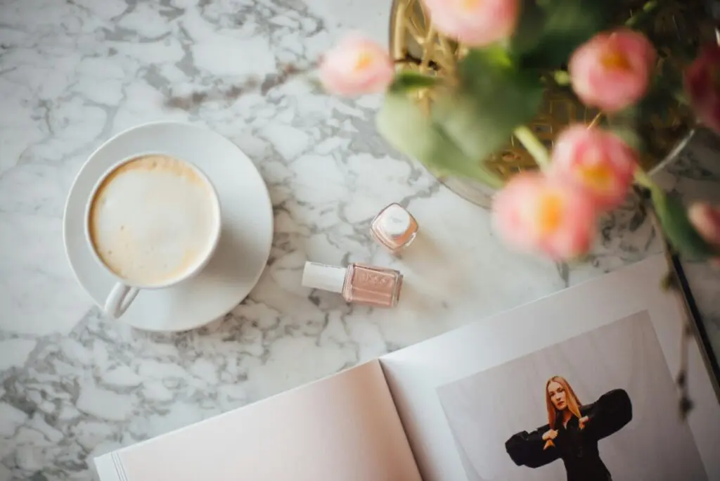 marble coffee magazine nail polish
