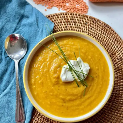 carrot and red lentil soup