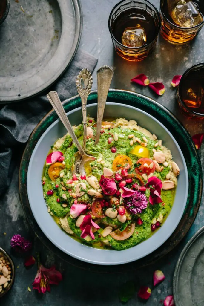 vegan food healthy flowers