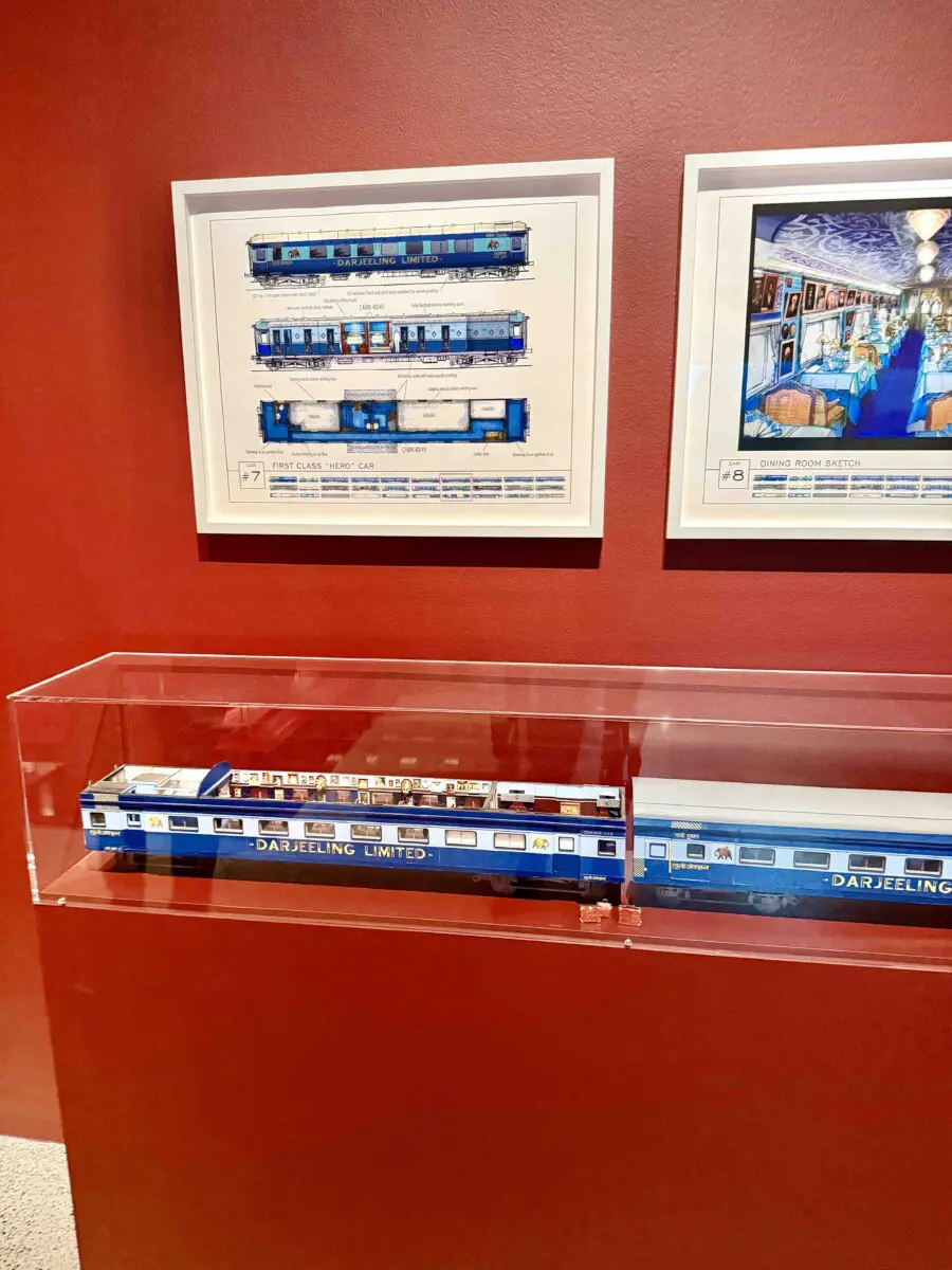 Model train and illustration of the Darjeeling Limited