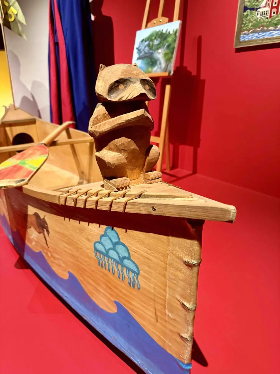 Detail of the custom made canoe used in Moonrise Kingdom: The Wes Anderson Archives