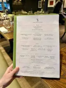 Chiswell Street Dining Room menu