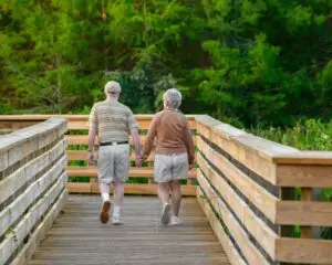older couple walking