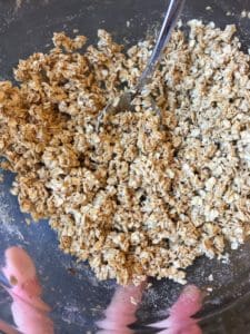 vegan apple and plum crumble