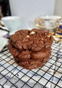 chocolate cookies with muscovade white chocolate chips