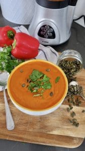 Roasted Red Pepper and Cauliflower Soup