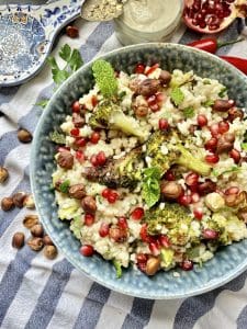 Couscous with Roasted Broccoli and Lemon Tahini