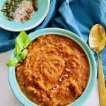 vegan roast carrot and romano pepper soup