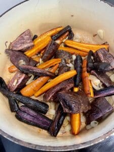 purple carrot and sweet potato soup