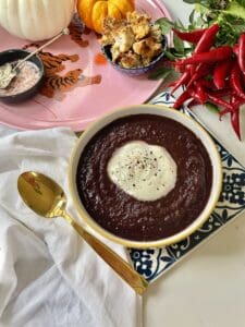 purple carrot and sweet potato soup