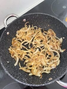 vegan leek and caramelised onion latkes