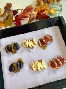upside down autumn fruit tarts