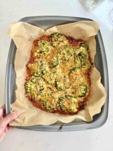 2 ingredient Super Cheesy and Crispy Broccoli ready