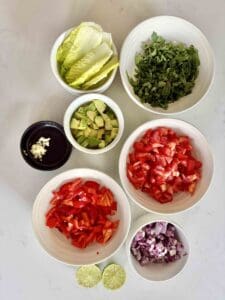 Rainbow pico de gallo ingredients