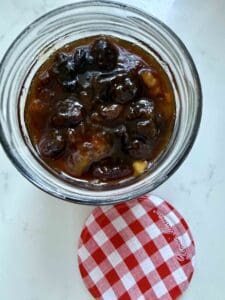 plum conserve in jar